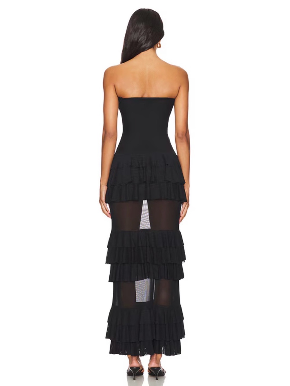 Superdown Lorenza Maxi Dress with Ruffles in Black - S - Picture 2 of 6